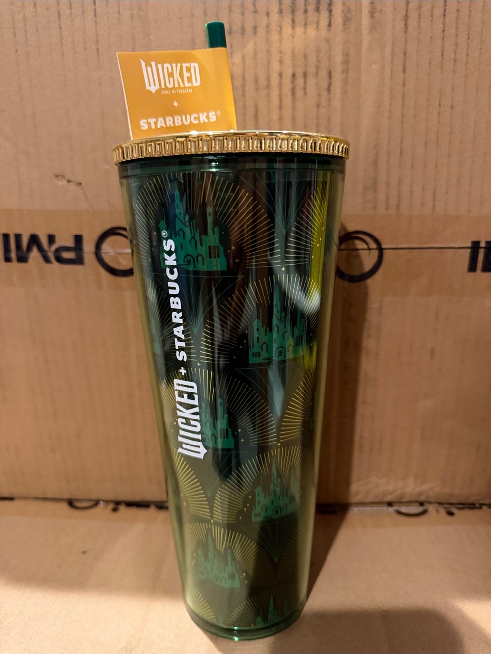Starbucks Green Wicked Reusable Tumbler with Gold Lid Accent